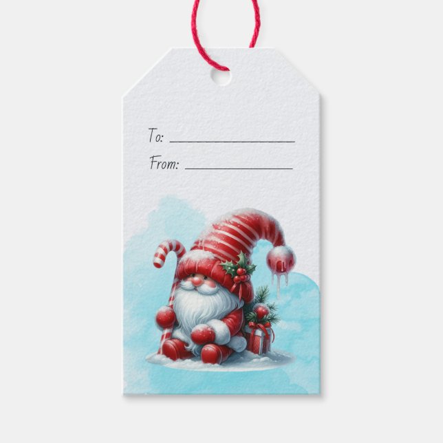 Erstellen Sie Ihren eigenen Peppermint Holly Weihn Geschenkanhänger (Vorderseite)