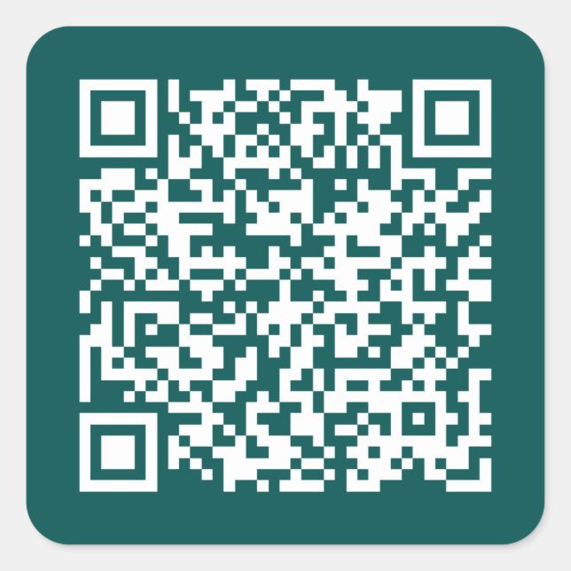 Erstellen Sie Ihren eigenen QR-Code Aquamarin Quadratischer Aufkleber (Vorderseite)