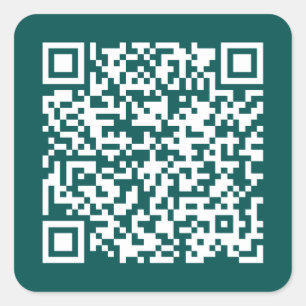 Erstellen Sie Ihren eigenen QR-Code Aquamarin Quadratischer Aufkleber