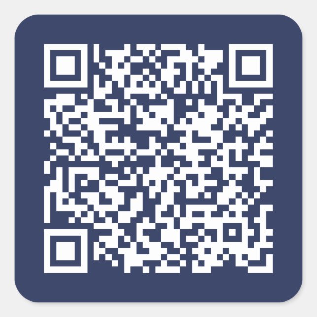 Erstellen Sie Ihren eigenen QR-Code Navy Blue Quadratischer Aufkleber (Vorderseite)