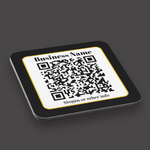 Erstellen Sie Ihren eigenen QR-Code Schwarz-weiß Getränkeuntersetzer