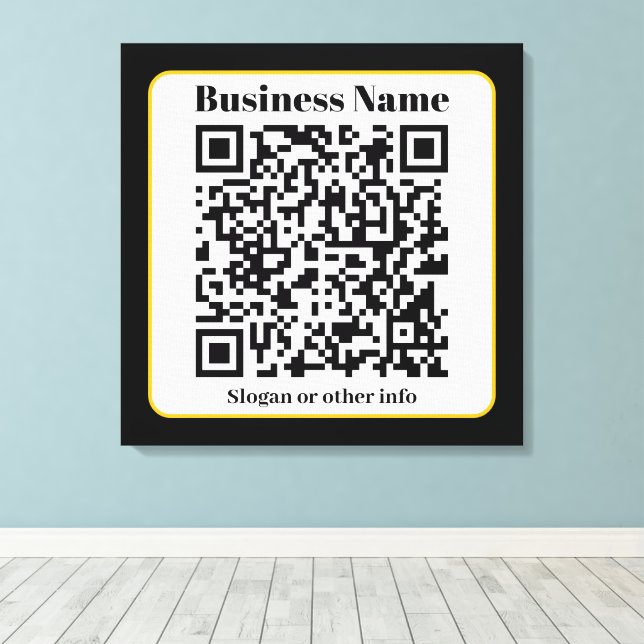 Erstellen Sie Ihren eigenen QR-Code | Schwarz-weiß Leinwanddruck (Insitu (Holzboden))