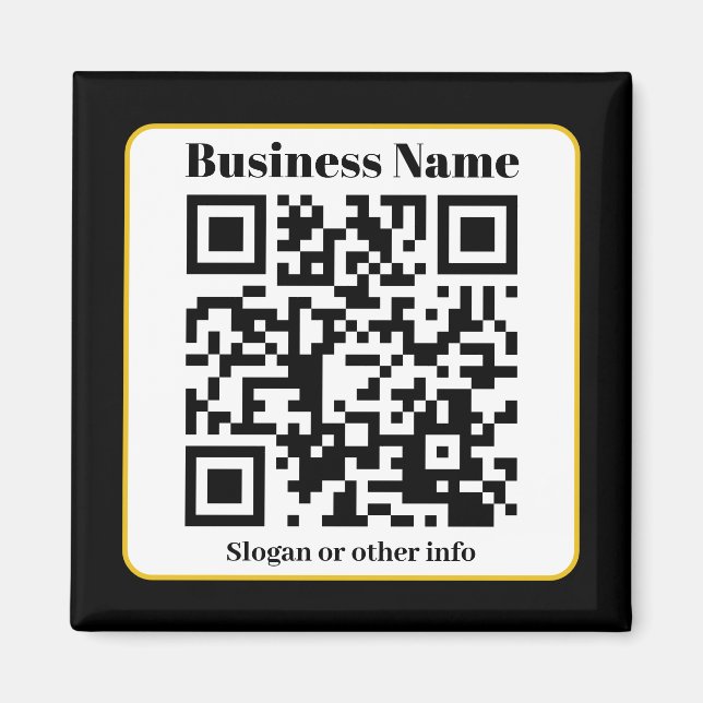 Erstellen Sie Ihren eigenen QR-Code | Schwarz-weiß Magnet (Vorne)