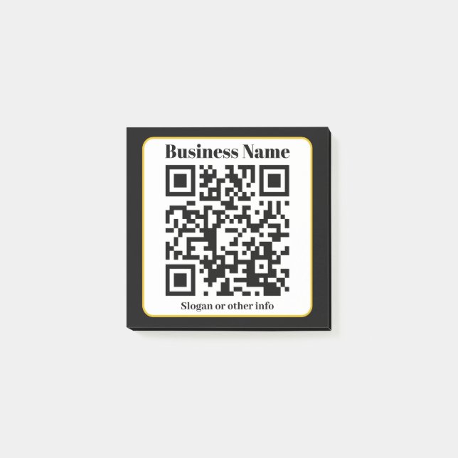 Erstellen Sie Ihren eigenen QR-Code | Schwarz-weiß Post-it Klebezettel (Vorderseite)