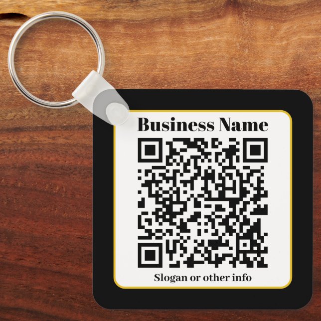Erstellen Sie Ihren eigenen QR-Code | Schwarz-weiß Schlüsselanhänger (Vorderseite)