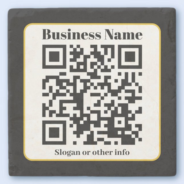 Erstellen Sie Ihren eigenen QR-Code | Schwarz-weiß Steinuntersetzer (Von Creator hochgeladen)