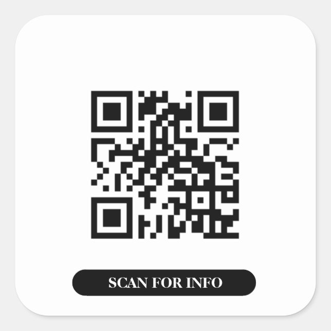 Erstellen Sie Ihren eigenen QR-Code Schwarzweiß Mi Quadratischer Aufkleber (Vorderseite)