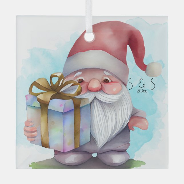 Erstellen Sie Ihren eigenen Regenbogen Präsentiere Ornament Aus Glas (Vorderseite)