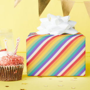 Erstellen Sie Ihren eigenen Regenbogen Streifen Geschenkpapier
