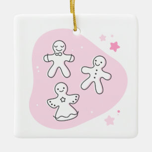 Erstellen Sie Ihren eigenen Retro Gingerbrett Pink Keramikornament