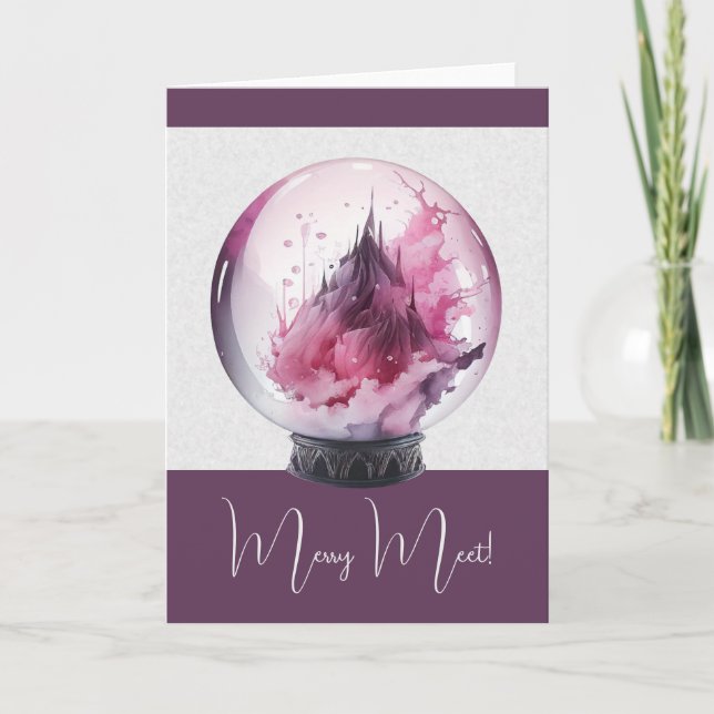 Erstellen Sie Ihren eigenen rosa Kristallball Karte (Vorderseite)