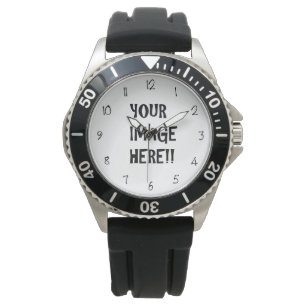 Erstellen Sie Ihren eigenen schwarzen Edelstahl-Gu Armbanduhr