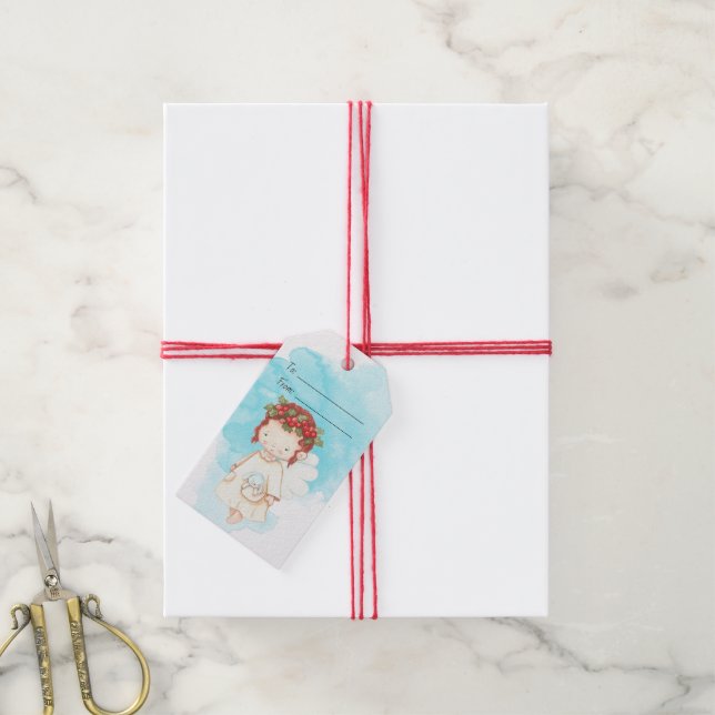 Erstellen Sie Ihren eigenen süßen Holly Angel Geschenkanhänger (Mit Garn)