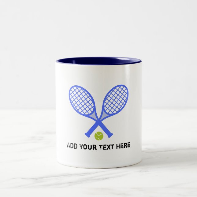 Erstellen Sie Ihren eigenen Tennisspielertrainer Zweifarbige Tasse (Mittel)