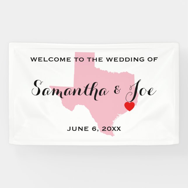 Erstellen Sie Ihren eigenen Texas Hochzeitsempfang Banner (Horizontal)