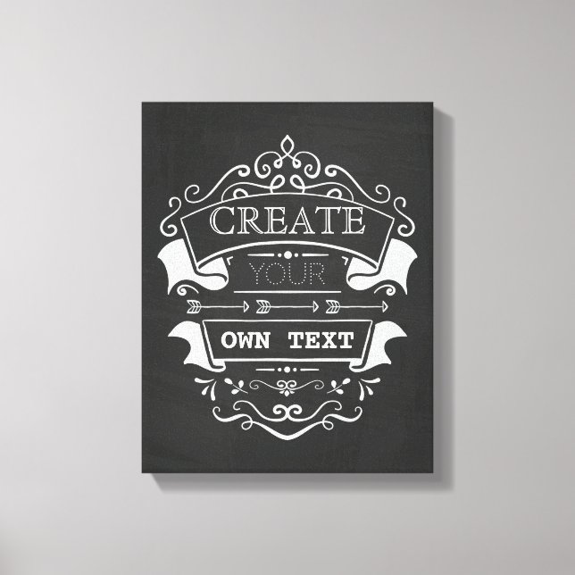 Erstellen Sie Ihren eigenen Text, Chalkboard-Blüh Leinwanddruck (Vorderseite)