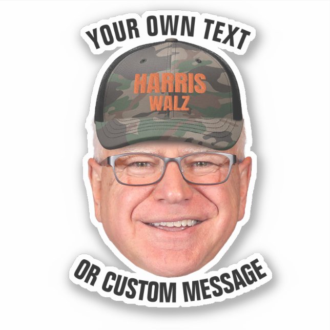 Erstellen Sie Ihren eigenen Tim Walz Aufkleber (Vorderseite)