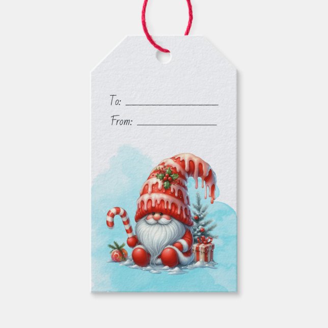 Erstellen Sie Ihren eigenen Urlaub Peppermint Weih Geschenkanhänger (Vorderseite)