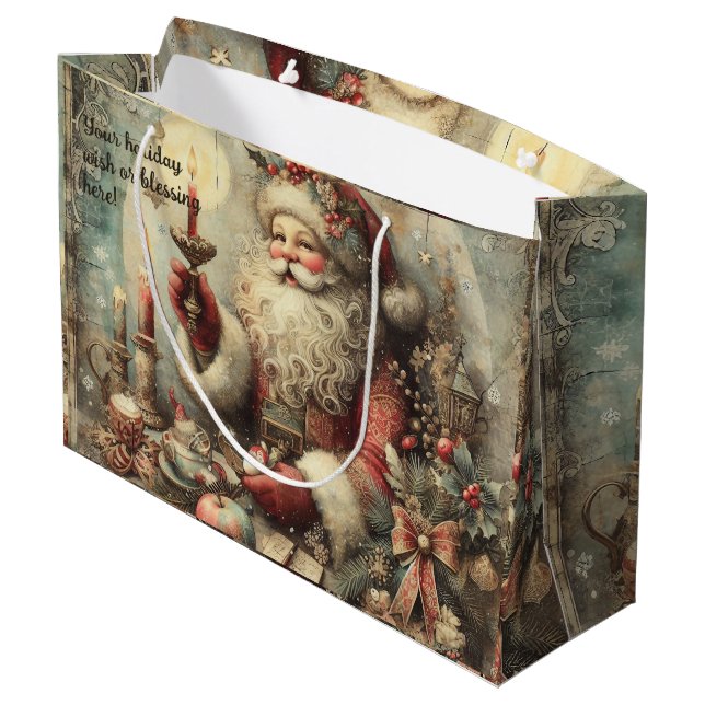 Erstellen Sie Ihren eigenen Viktorianischen Weihna Große Geschenktüte (Rückseite Schrägansicht)