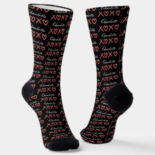 Erstellen Sie Ihren eigenen XOXO-Namen Valentinsta Socken