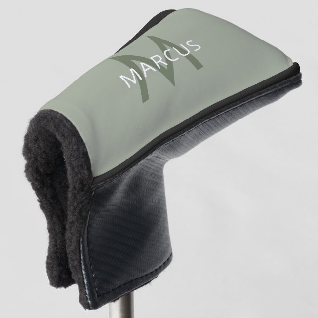 Erstellen Sie Ihren Monogram Light Green Putter Golf Headcover (3/4 Vorderseite)