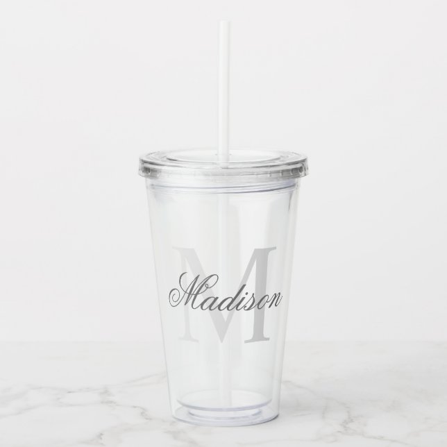Erstellen Sie Ihren Personalisierten Monogrammname Acryltrinkbecher (Vorderseite)