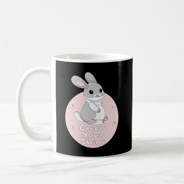 Erstellen Sie Ihren Shine Kawaii Funny Bunny Pink Kaffeetasse (Links)