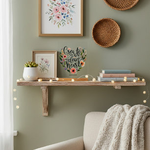 Erstellen Sie in mir ein sauberes Herz blühend Acrylschild