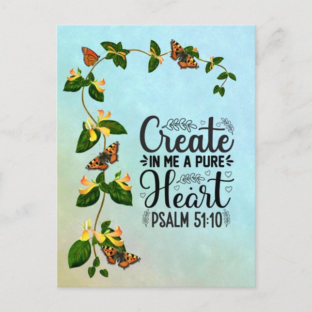 Erstellen Sie in mir einen reinen Herzpsalm 51: 10 Postkarte (Vorderseite)