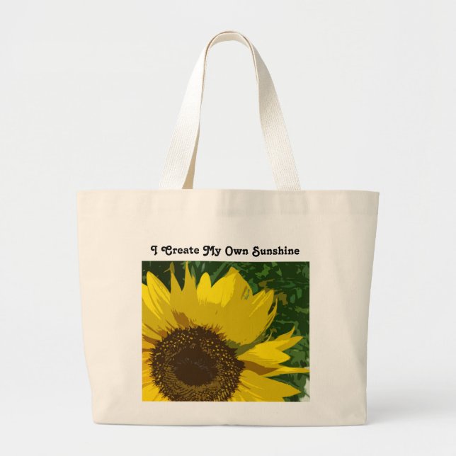 Erstellen Sie meine eigene gelbe Sonnenblume Jumbo Stoffbeutel (Vorne)