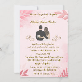 Erstellen Sie mit diesem eleganten Rosa einen unve Einladung