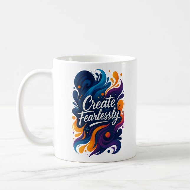 Erstellen Sie ohne Angst - SvietWorks Inspirationa Kaffeetasse (Links)