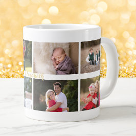 Erstellen Sie Personalisierten 8-Collage Monogram Jumbo-Tasse