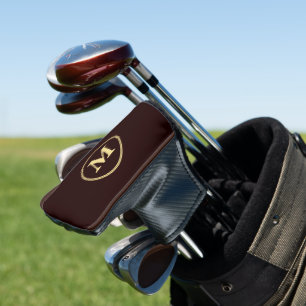 Erstellen Sie Personalisierten braunen Mit Monogra Golf Headcover