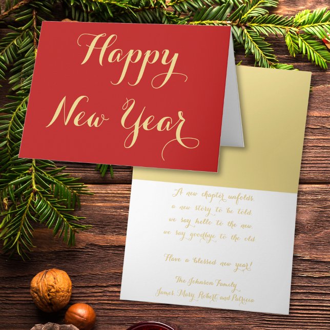 Erstellen Sie Personalisiertes Zufriedensszenario  Feiertagskarte (Create Custom Personalized Happy New Year Greeting Holiday Card)