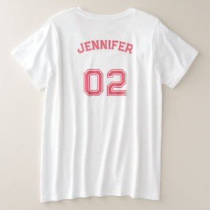 Erstellen Sie rosa Players mit dem Namen Jersey Nu Große Größe T-Shirt