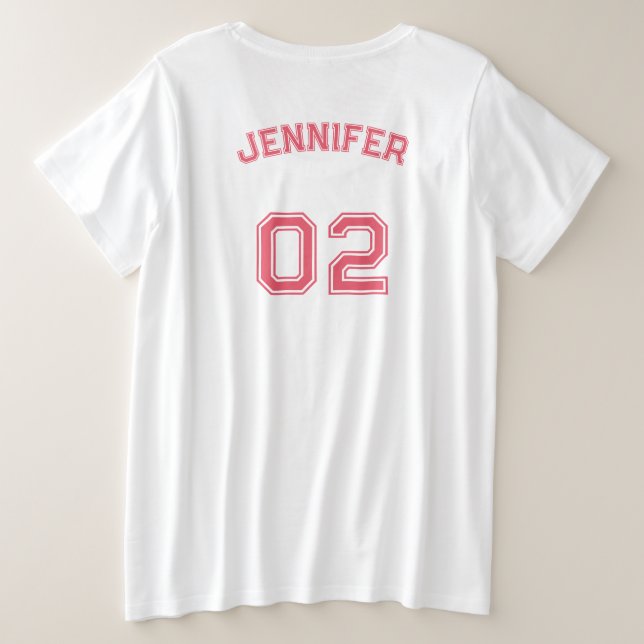 Erstellen Sie rosa Players mit dem Namen Jersey Nu Große Größe T-Shirt (Design Rückseite)