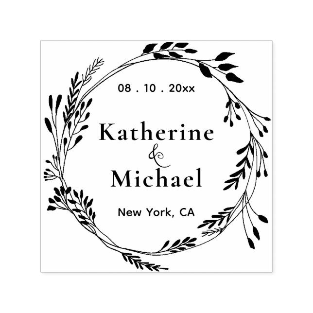 Erstellen Sie Save the Date Ihre eigene Blumenrund Permastempel (Design)