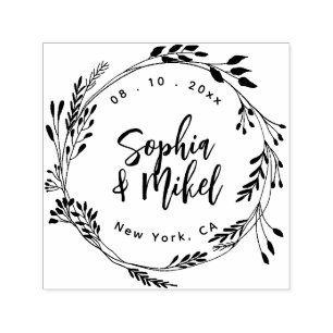 Erstellen Sie Save the Date Ihre eigene Blumenrund Permastempel