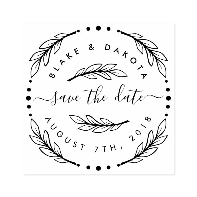 Erstellen Sie Save the Date Ihren eigenen handgeze Gummistempel (Prägung)
