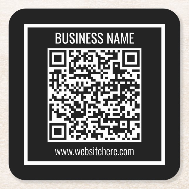 Erstellen Sie sofort einen modernen QR-Code Rechteckiger Pappuntersetzer (Vorderseite)