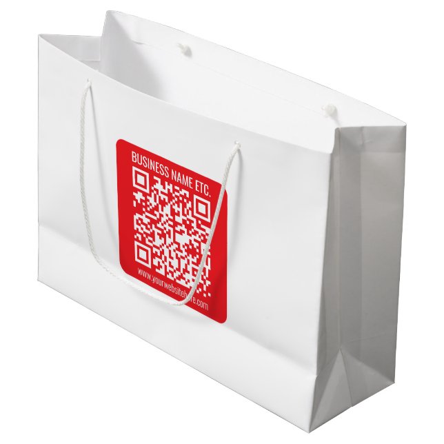 Erstellen Sie sofort Ihren eigenen QR-Code | Edita Große Geschenktüte (Vorderseite Schrägansicht)