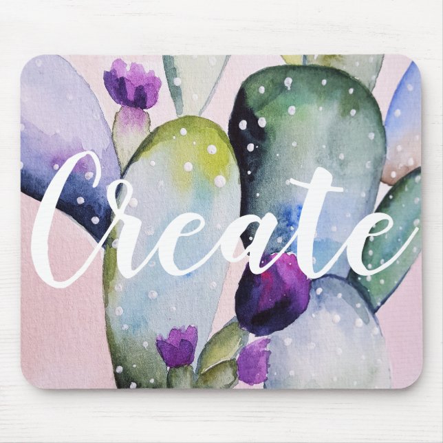 Erstellen von Aquarellfarben und Lila Blüten Mousepad (Vorne)