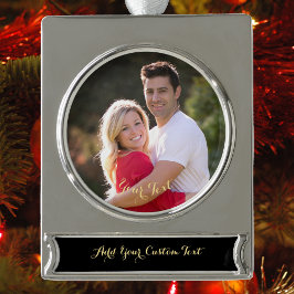 Erstellen von benutzerdefinierten Foto Text bewahr Banner-Ornament Silber