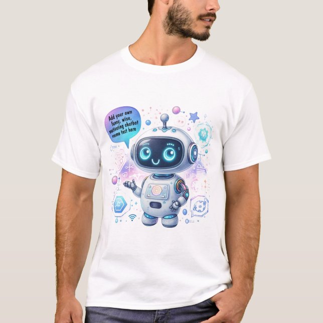 Erstellen von Chatbot-Memos mit Cartoon-Vorlagen T-Shirt (Vorderseite)