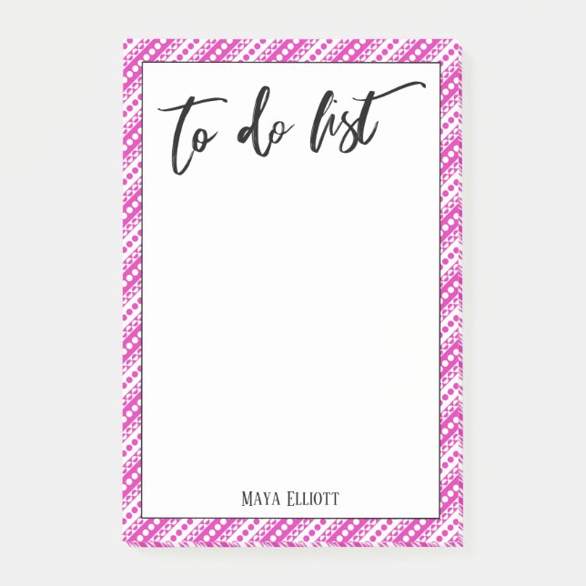 Erstellen von Handschriften, um rosa weißes Retro- Post-it Klebezettel (Vorderseite)