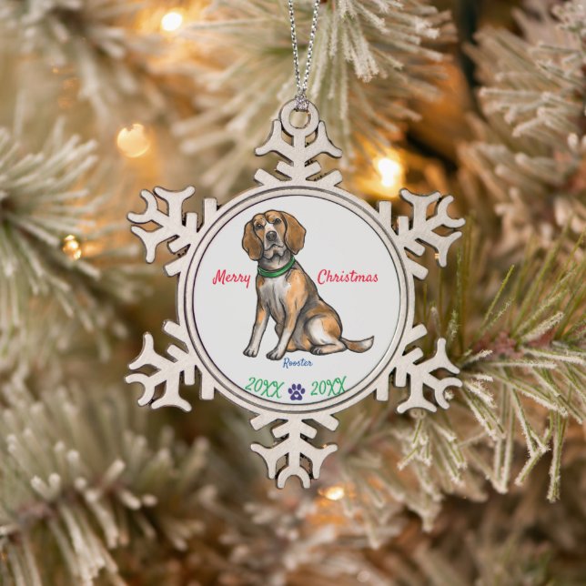 Erstellen von Herz-Filz-Tribute, Memorial für benu Schneeflocken Zinn-Ornament (Baum)