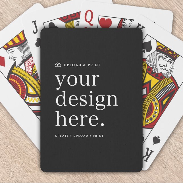 Erstellen von Karten für das Hochladen von Designs Spielkarten (Possibilities are endless with this fully editable stylish black poker playing cards template.)