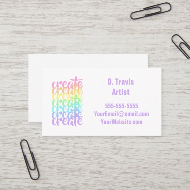 Erstellen von "Pastell Rainbow Business Cards" Visitenkarte (Vorderseite/Rückseite Beispiel)