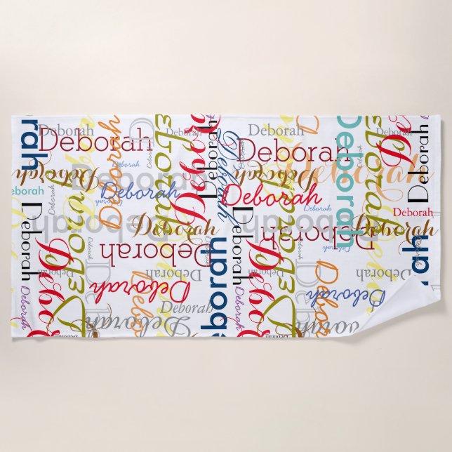 Erstellen von personalisierten Namen Typografie Strandtuch (Vorderseite)
